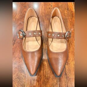 Coutgo Womens Mary Jane Flats Closed Pointed Toe Ballet Flats Size 8 New !
